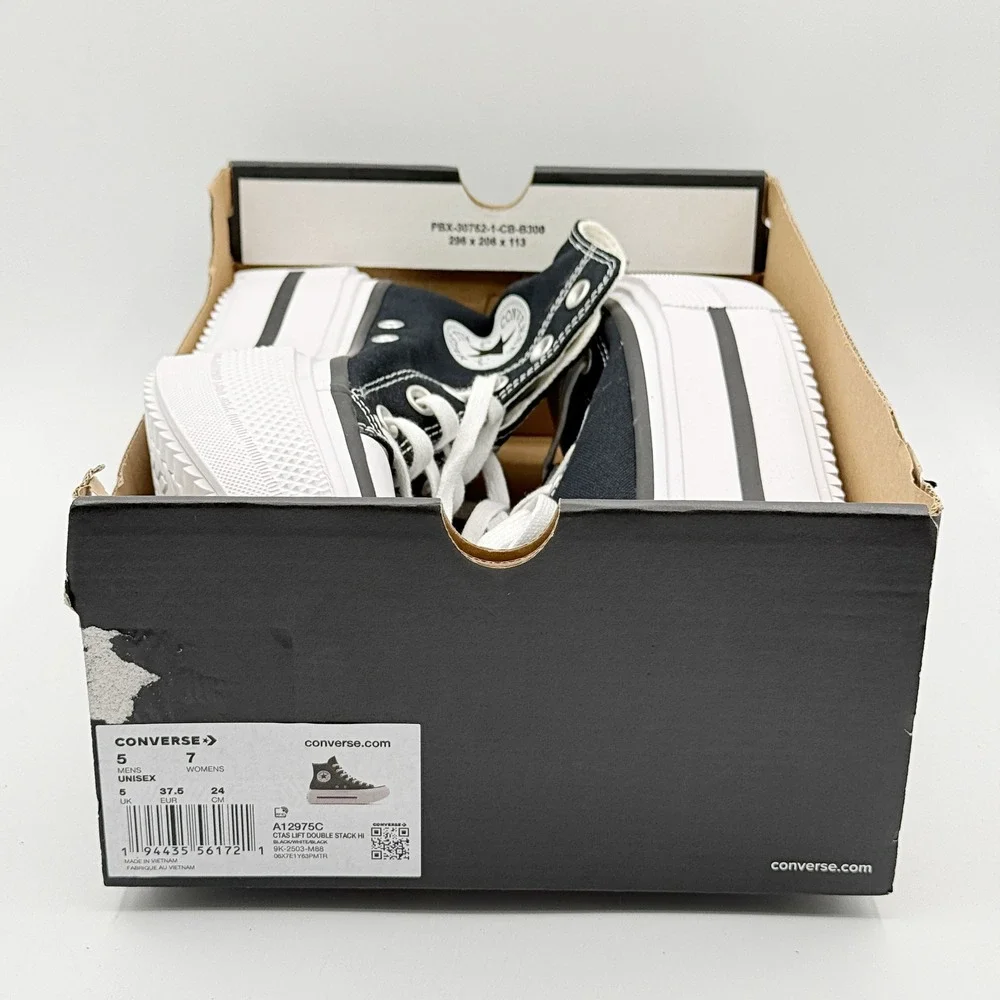 Converse Chuck Taylor All Star Lift Double Stack High Black / Size 7 Womens